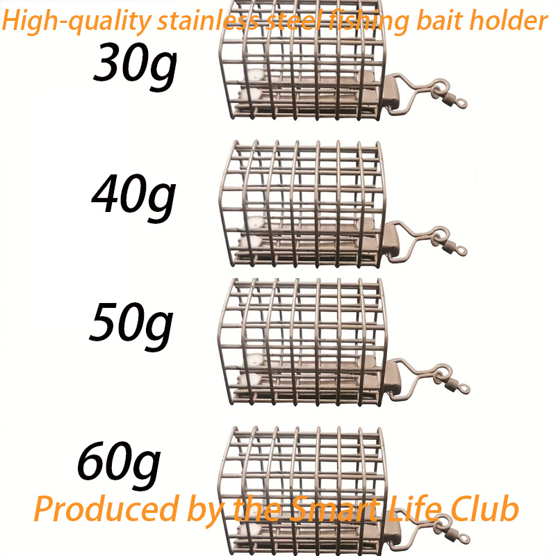 Quality Fishing Equipment - Neuer Angelköderkäfig, 30G/40G/50G/60G quadratischer Angelköderkäfig, ausgestattet