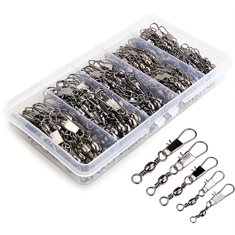 Fishing Equipment Set - 50/200 Stück Barrel-Snap-Wirbel Angelzubehör, Ausrüstung mit